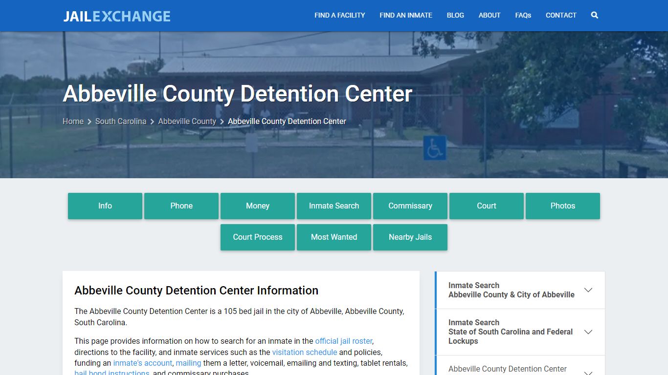 Abbeville County Detention Center, SC Inmate Search, Information